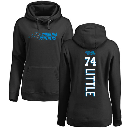 Carolina Panthers Black Women Greg Little Backer NFL Football #74 Pullover Hoodie Sweatshirts->nfl t-shirts->Sports Accessory